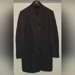 S. COHEN LUXE MONTREAL 'PEBBLE' CHECKS WOOL OVERCOAT SIZE 40 R MADE IN CANADA